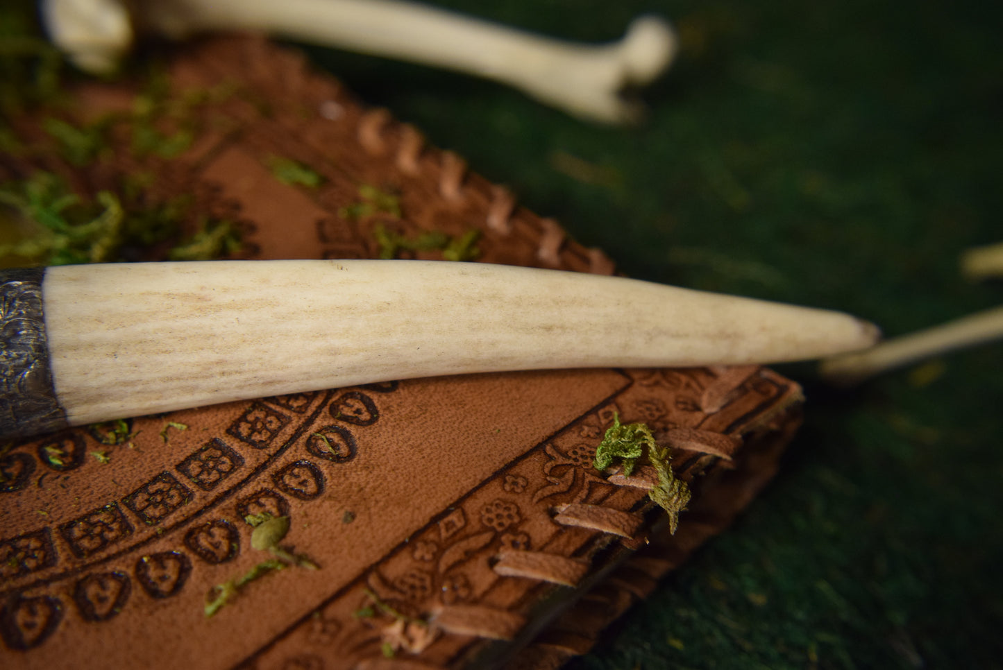 Clear Quartz Point Crystal Antler Wand